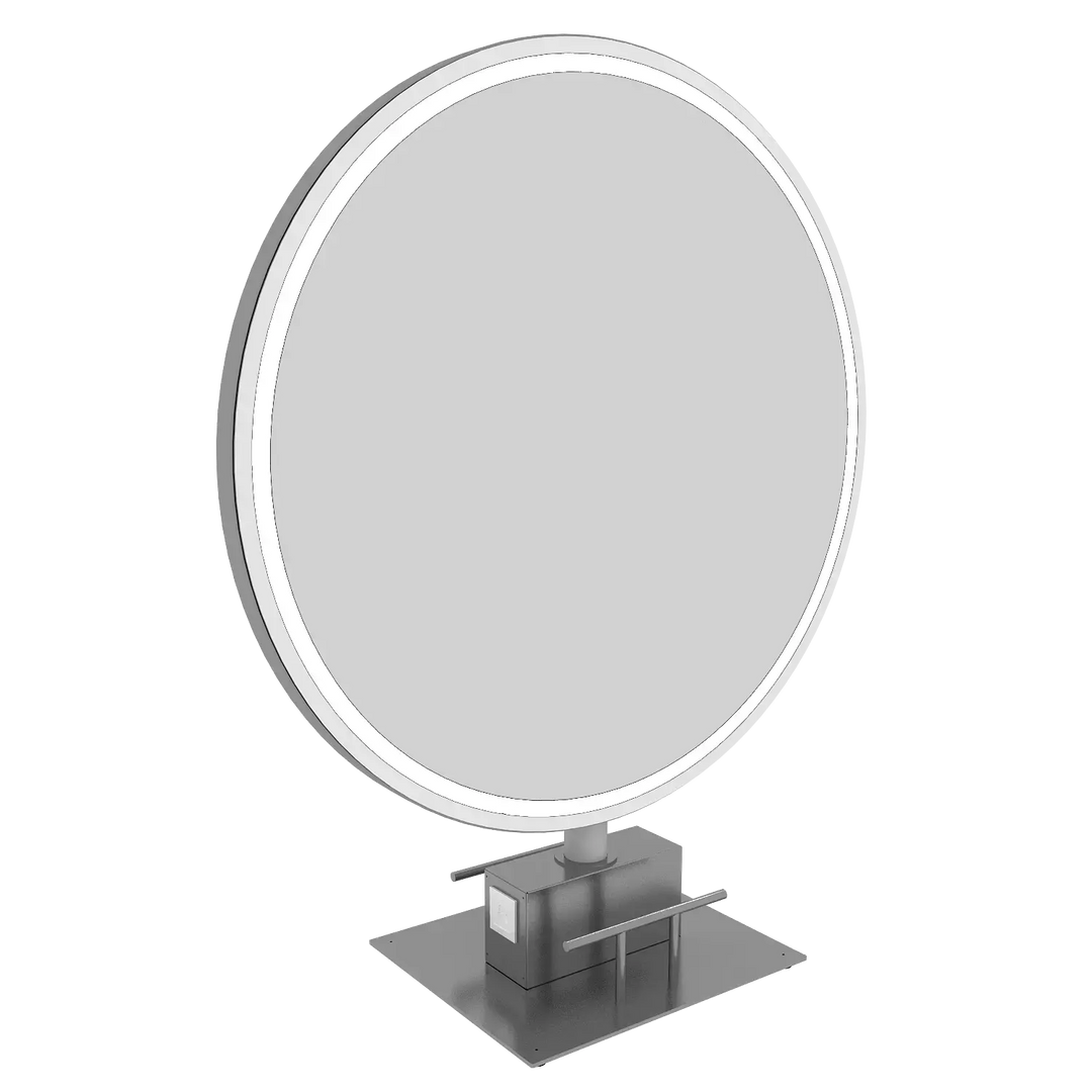 Dubbel­sidad Rund LED-spegel för Damfrisörbänk BarberCity