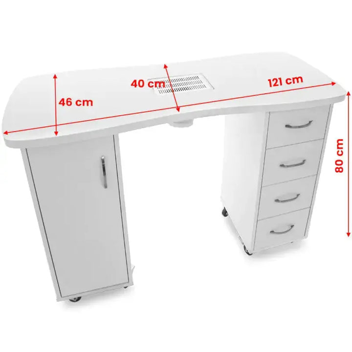 Desk 2027 white two cabinets with an absorber BarberCity