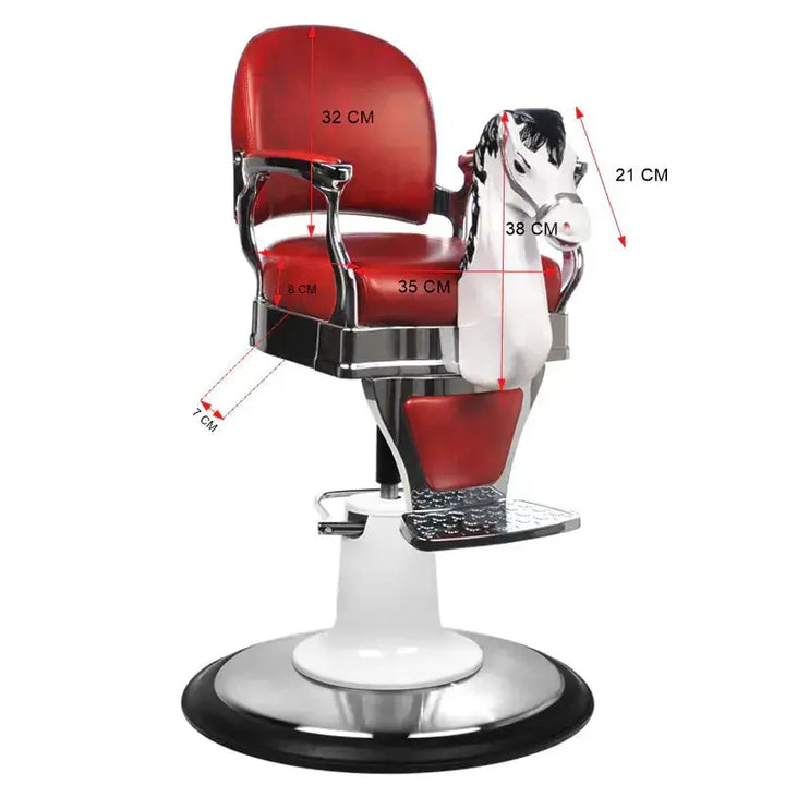 children's barber chair, maroon horse Gabbiano