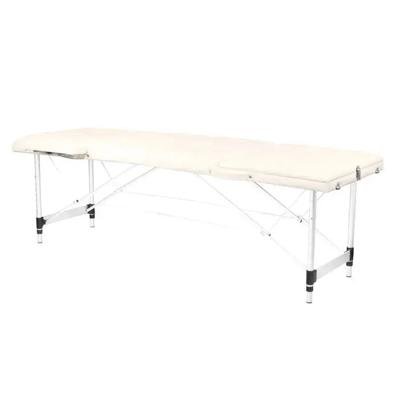 Folding massage table, aluminum comfort, 3-section cream BarberCity