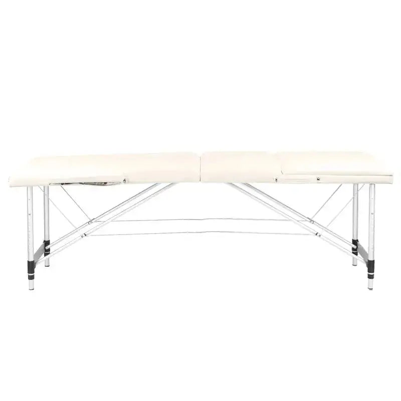 Folding massage table, aluminum comfort, 3-section cream BarberCity