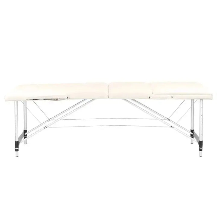 Folding massage table, aluminum comfort, 3-section cream BarberCity