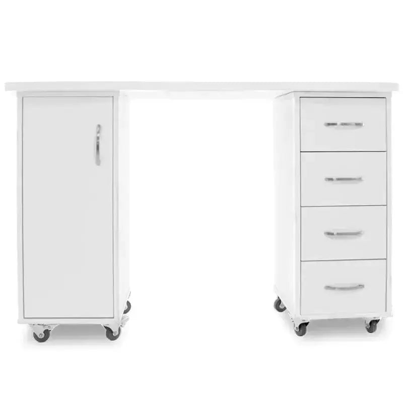 Desk 2027 white two cabinets BarberCity
