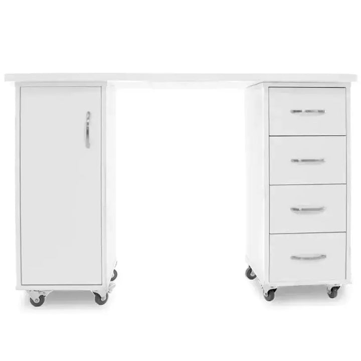 Desk 2027 white two cabinets BarberCity