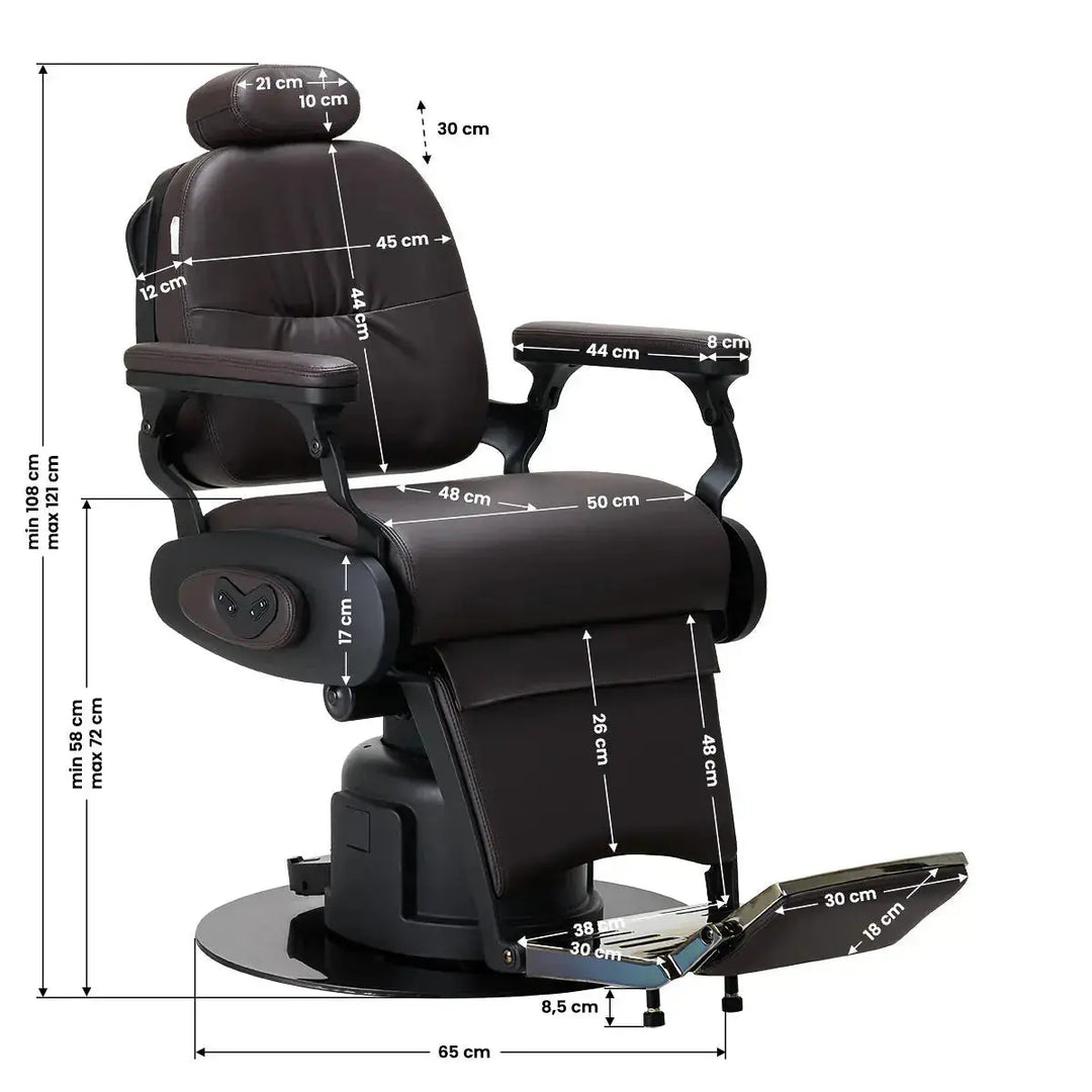 Duke Electric Barber Chair Brown Gabbiano