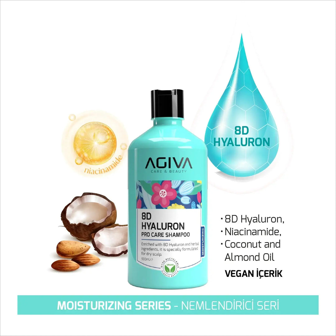 8D Hyaluron Pro Care Shampoo - 500 AGIVA