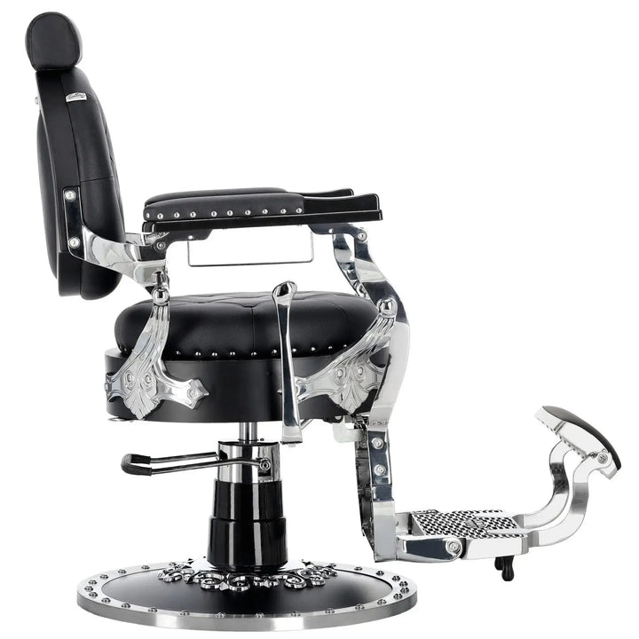 Kingdom Barber Chair Black - Silver My Store