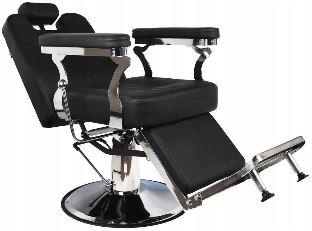 Simple black and silver barber chair My Store