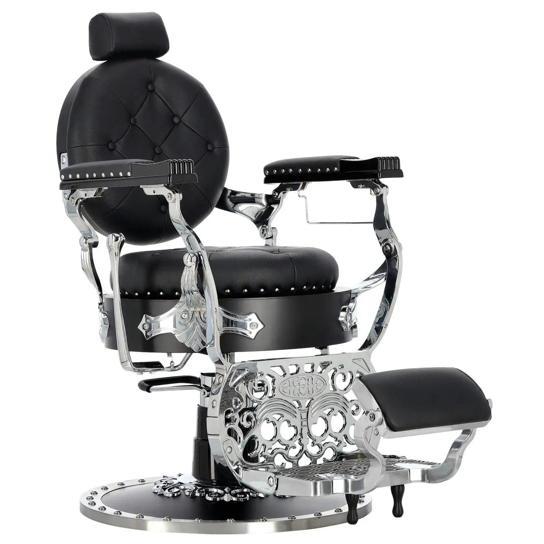 Kingdom Barber Chair Black - Silver My Store
