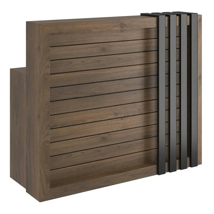 Receptionsdiskar Trä Brunt och svart BarberCity