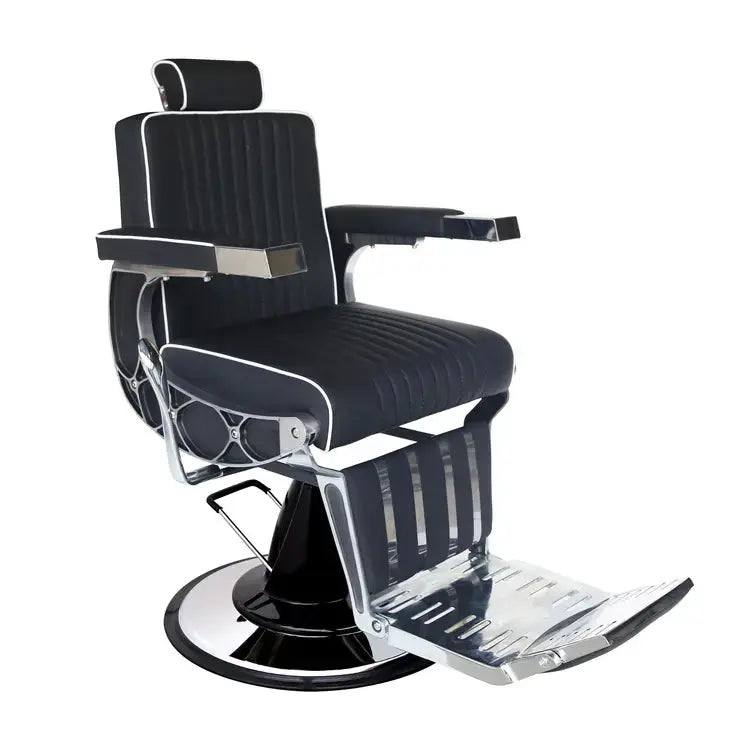 Barber chair black silver My Store