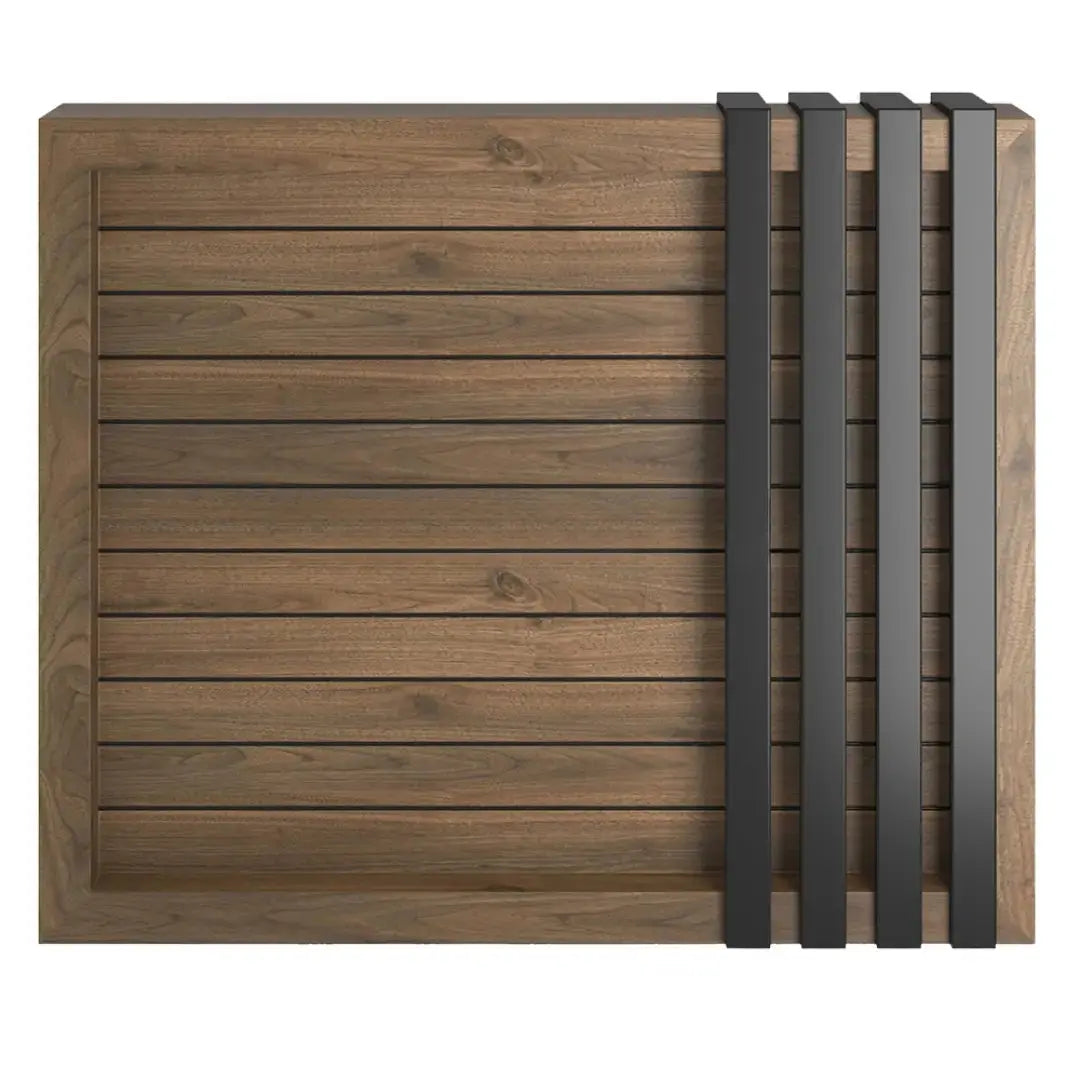 Receptionsdiskar Trä Brunt och svart BarberCity