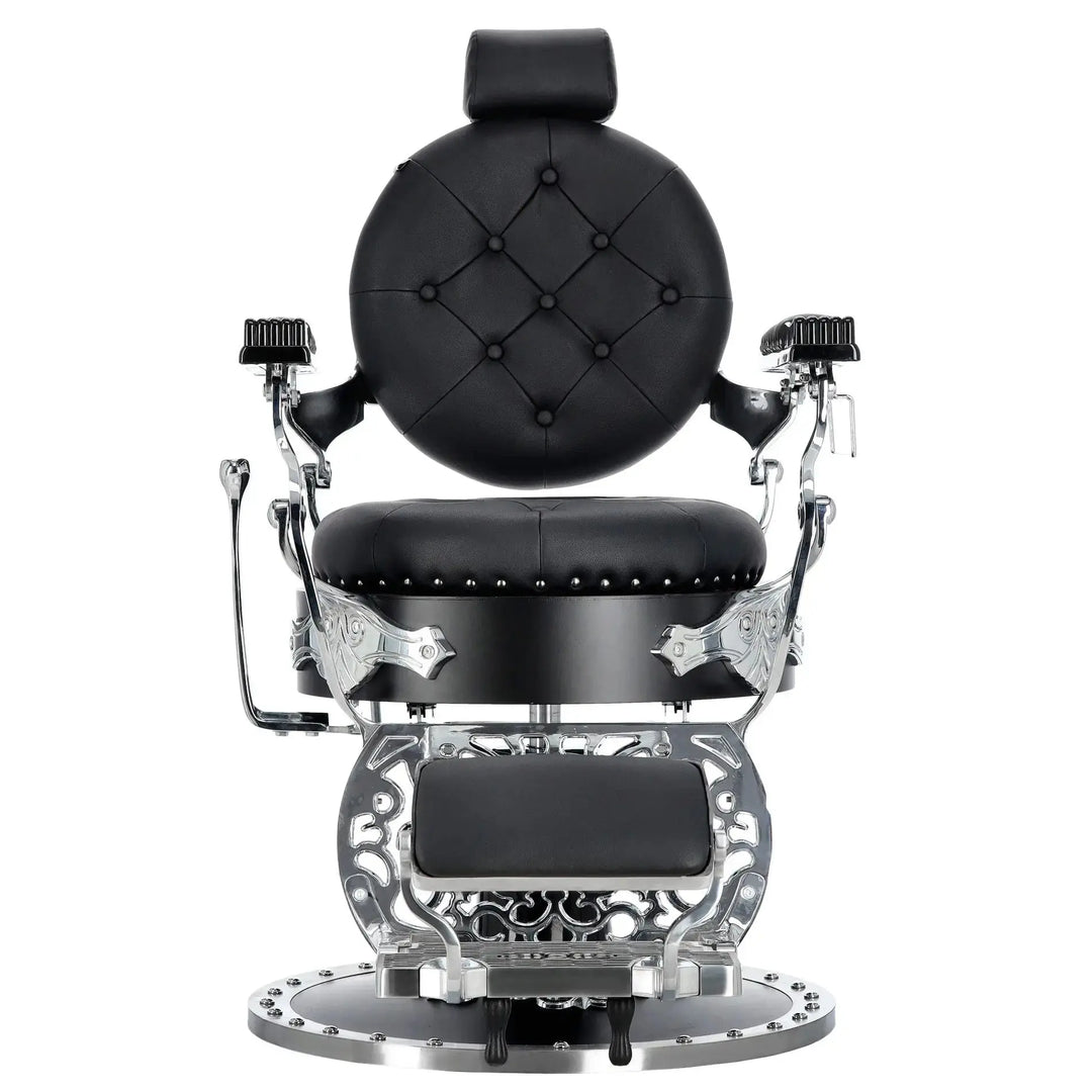 Kingdom Barber Chair Black - Silver My Store