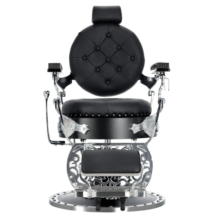 Kingdom Barber Chair Black - Silver My Store