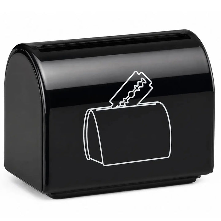 Safety Razor Blade Disposal Box – Svart Klipp&Trim