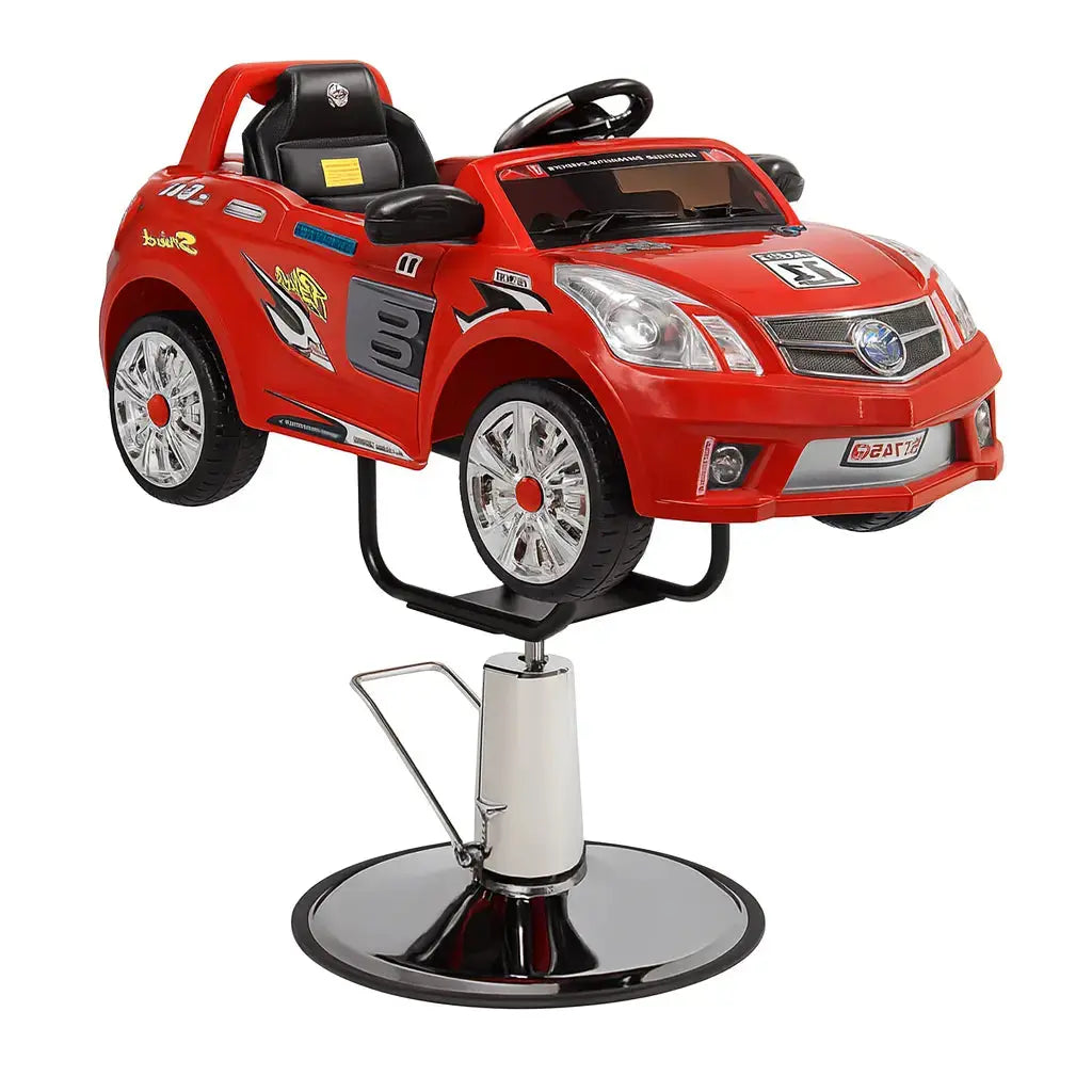 Barnfrisörstol – Racerbil Design, Röd BarberCity