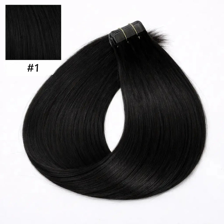 Tape-in Löshår Äkta Remy – Black 1.0 (Color #1) | 60 cm | Double Drawn Extensions