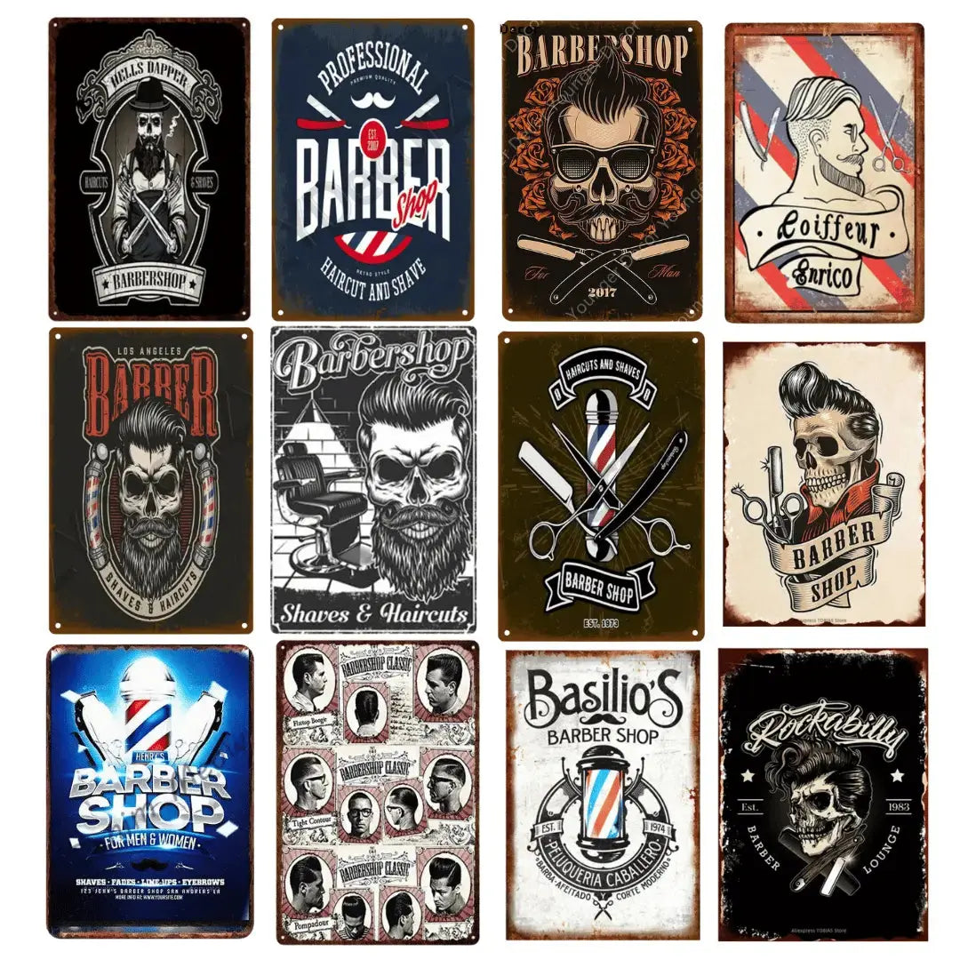 Vintage Metallskylt Frisersalong My Store