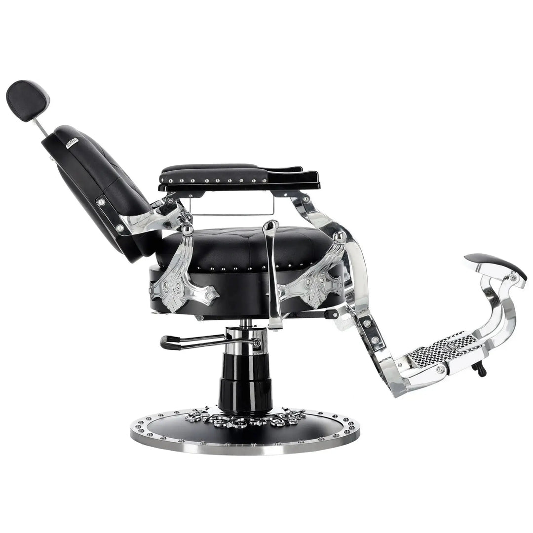 Kingdom Barber Chair Black - Silver My Store