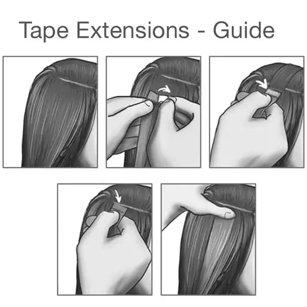 Tape-in Löshår Äkta Remy – Natural Black 1B (Color #1B) | 60 cm | Double Drawn Extensions